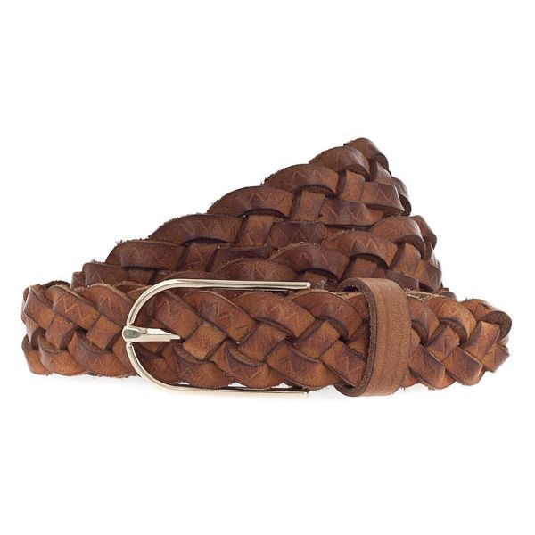 Vanzetti Pelle Cintura Braided Women's Belt W95 Cognac Marrone-image