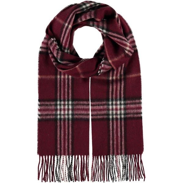 Fraas Sciarpa Cashmink® Scarf With Fraas Plaid Wine Rosso Multicolore-image