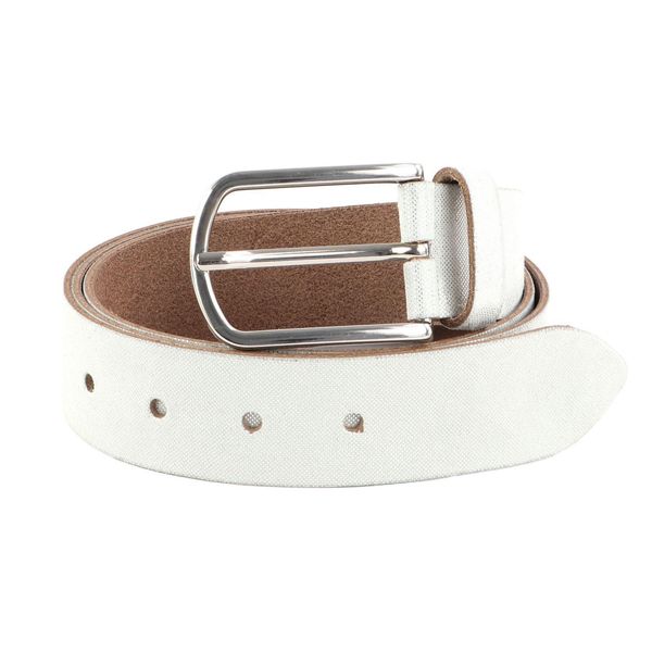 Vanzetti Pelle Cintura Glitter Radiance 35Mm Metallic Belt W80 White Silver Argentato-image