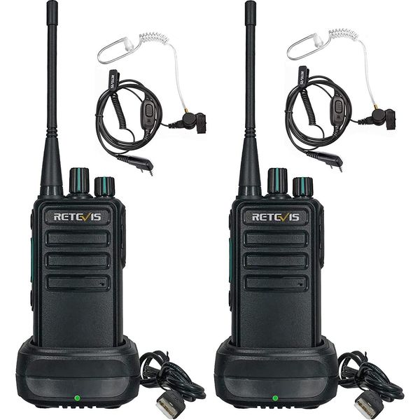 Retevis RB629 Radio Ricetrasmittente PMR446 A Batteria Con Funzione Di Clonazione Wireless, Radio Ricetrasmittente Ricaricabile Vox A 16 Canali Per La Sicurezza Nelle Scuole E Nei Cantieri (Confezione Da 2, Nero)-image