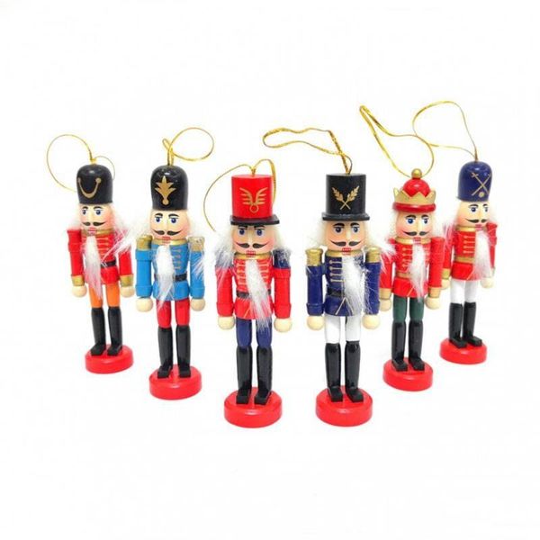 Schiaccianoci Legno 6 Pezzi Albero Di Natale Decorazione Inverno Decorazione Schiaccianoci Albero Decorazione Giocattolo Legno 12Cm 6 Pezzi-image