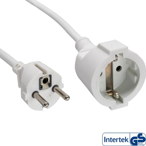 Inline® Strom-VerläNgerung Schutzkontakt Stecker / Buchse, Weiß, 15M (16410C)-image
