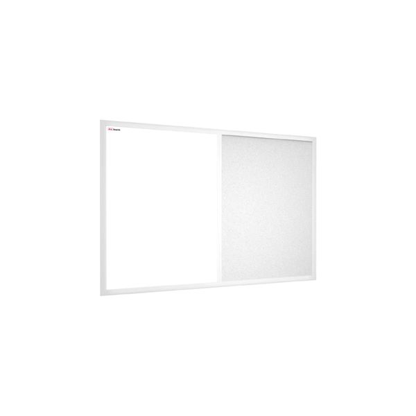 Lavagna In Sughero Bianco E Magnetica Bianca Combi 90X60Cm Cornice Bianca In Legno Laccato-image