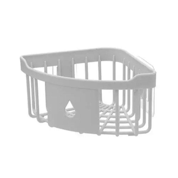 Mensola Per Doccia Cestino Per Doccia Mensola Senza Foratura Mensola Per Bagno Mensola Per Doccia Mensola Ad Angolo Organizzatore, Colore:Bianco, Quantità:1 Pezzo-image