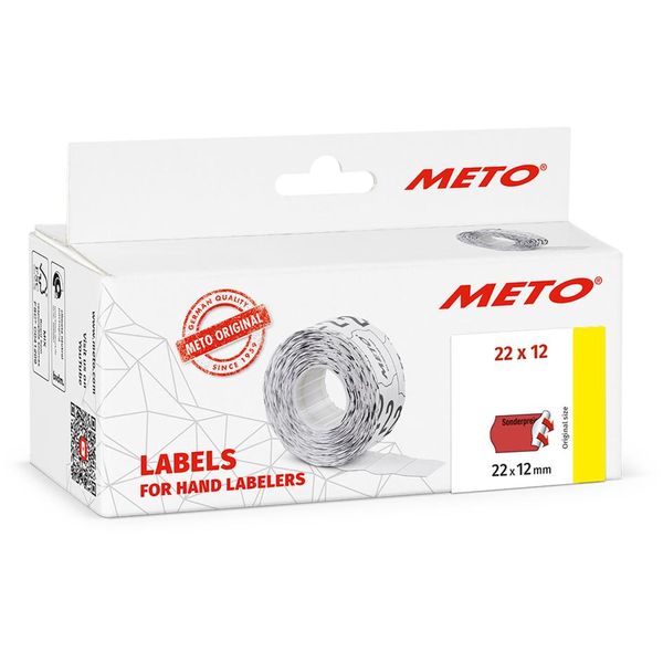 Meto 30013399 Meto Preisetiketten "Sonderpreis"" Leuchtrot Permanent 22,0 X 12,0 Mm, 6 Rollen"-image