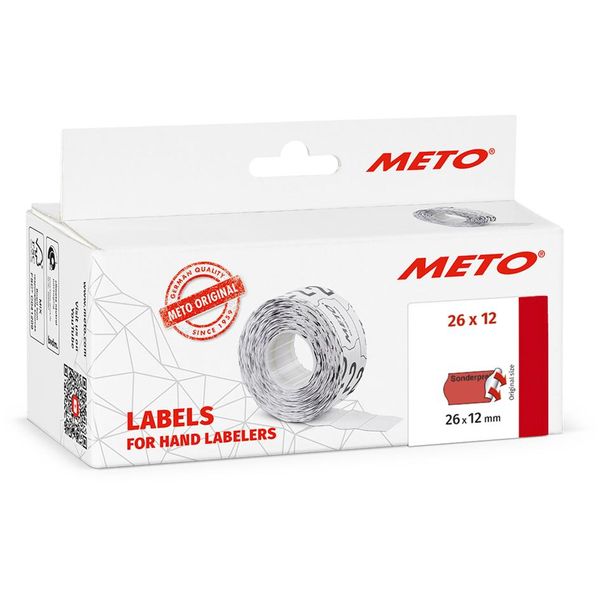 Meto 30013410 Meto Preisetiketten "Sonderpreis"" Leuchtrot Permanent 26,0 X 12,0 Mm, 6 Rollen"-image