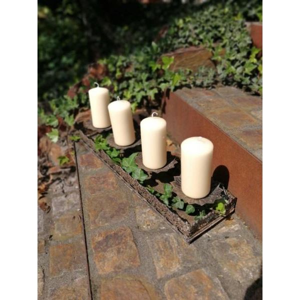 Vassoio Decorativo Shabby Chic Per Candele A Colonna (Corona D'avvento)-image