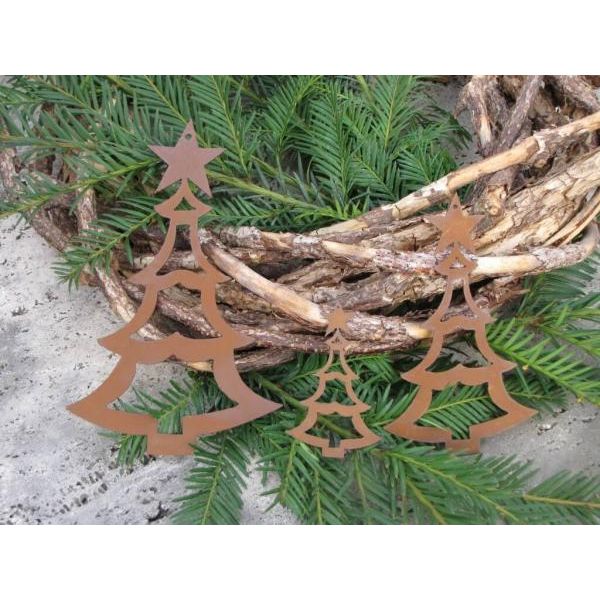 Decorazioni Per Albero Di Natale In Acciaio Inox Abete, 3 Misure Abete - Grande-image