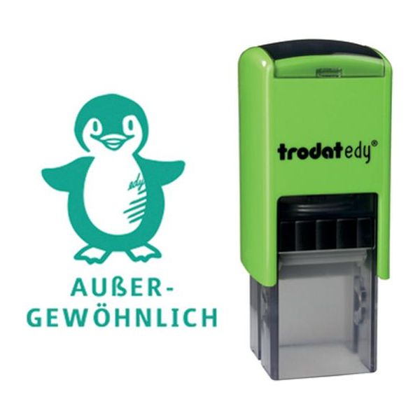 Trodat 163235 Trodat Timbro Di Motivazione Edy "Pinguino"", Verde"-image