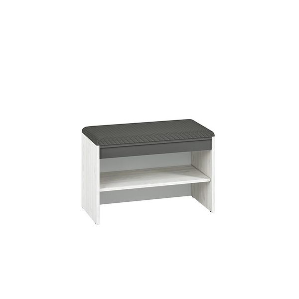 Scarpiera Con Seduta Ingo - Pino Bianco / Antracite / Grigio-image