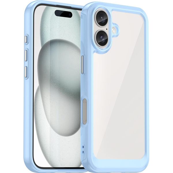 Custodia Outer Space Con Cornice In Gel Per Iphone 16 Plus - Blu-image