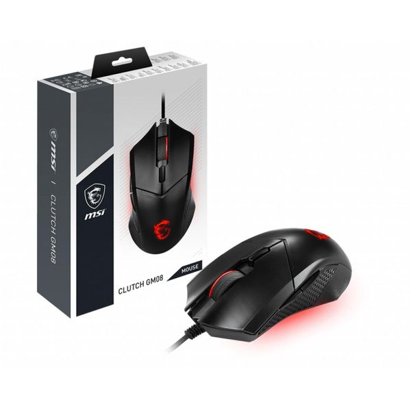 Msi Clutch GM08 - Mouse - Per Destri E Mancini - Ottico - 6 Pulsanti - Cablato - Usb - Nero (S12-0401800-CLA)-image