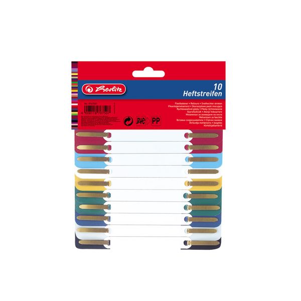 Herlitz 08767501 Strisce Di Cucitura 34 X 150 Mm Pellicola Pp 10 Pezzi Assortiti-image