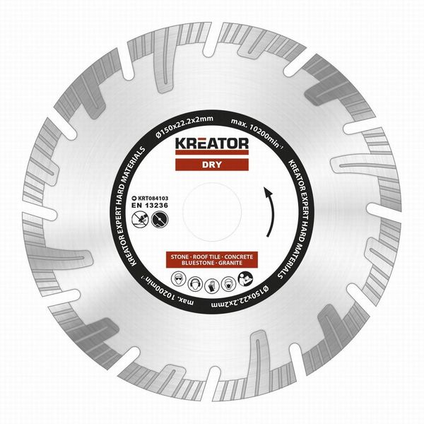 Kreator 150 Mm Disco Diamantato Per Materiali Duri Argento Argento Taglia Unica-image