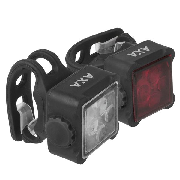Axa Set Di Luci A Batteria Led Niteline 44-R Usb Incl. Luce Posteriore Niteline, Nero-image