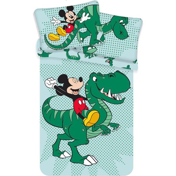 Topolino Kleinkind Bettbezug Dinosauro - 100 X 135 Cm - Baumwolle-image