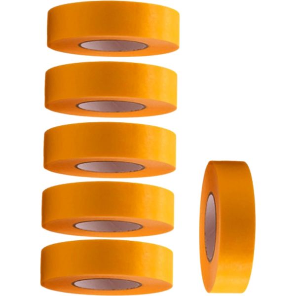 6 Rotoli Di Nastro Adesivo Professionale Oro 50 M X 24 Mm - Nastro Crespo Oro Per Pittori - Nastro Per Mascheratura Per Pittori E Decoratori - Crespo Per Interni Ed Esterni - Crespo Per Pittori - Nastro Adesivo Versatile Per Lavori Di Pittura-image