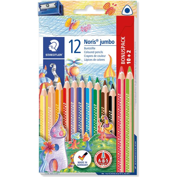 Staedtler 12 B128 NC12P1 Nero Blu Bordeaux Marrone Verde Azzurro Verde Chiaro Arancione Pesca Rosso Viola Giallo 12 Pz-image