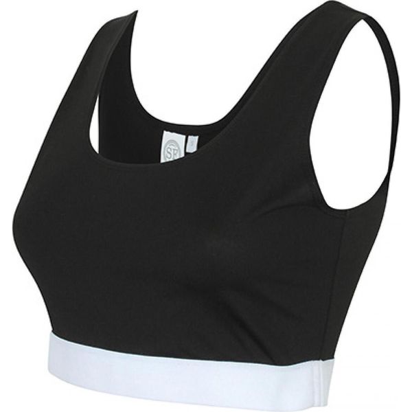 Sf Women SK236 | Donna Moda Crop Top / Single-Jersey - Colore: Nero/Bianco - Taglia: M-image