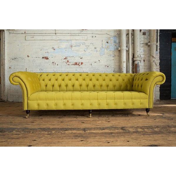 Giallo Divano Di Design Divano Imbottito Xxl 4 Posti Grandi Divani Divani In Pelle Tessile-image