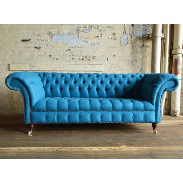 Chesterfield Design Divano Imbottito Divano Sedile Set Similcuoio Nuovo #149-image