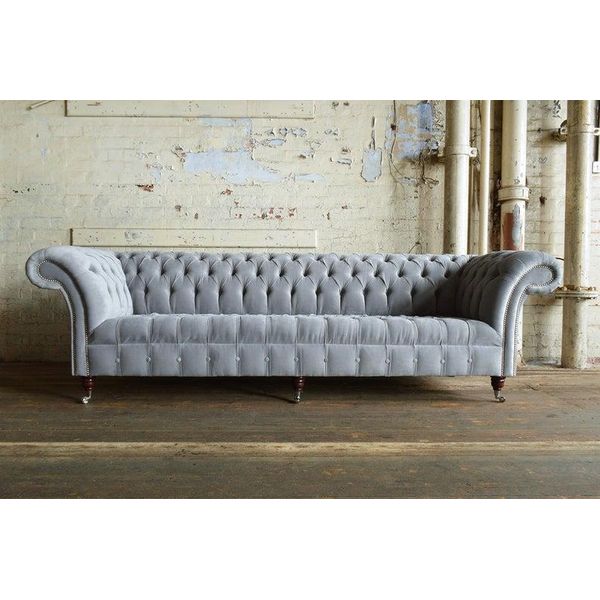Jv MöBel Design Divano Chesterfield 4 Posti Classico-image