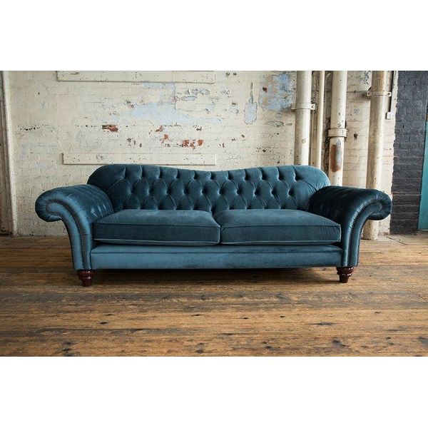 Divano Tessile Di Lusso Divano Chesterfield Tappezzeria Xxl 3 Posti Design-image
