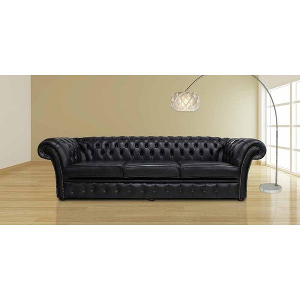 Divano Grande Xxl Divano Chesterfield 240Cm Divani Imbottiti 4 Posti In Similcuoio #238-image