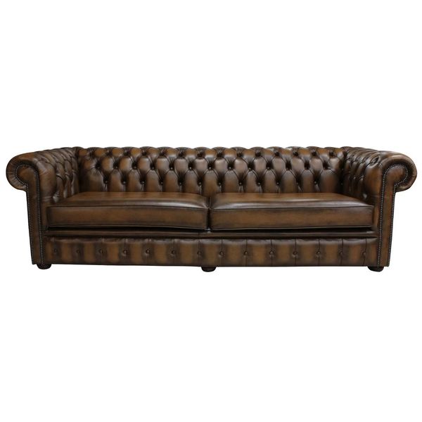 Divano Chesterfield Imbottito Divani Classici In Pelle Schaffhau 4 Posti - #207-image