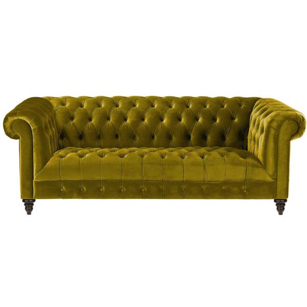 Giallo Chesterfield Designer Soggiorno Design Moderno Divano Divano Mobili Tessuto-image