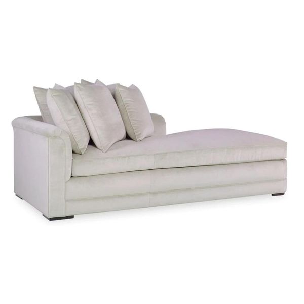 Chaise Longue Chaise Soggiorno Design Moderno Divano Tessuto Grigio Tessuto-image