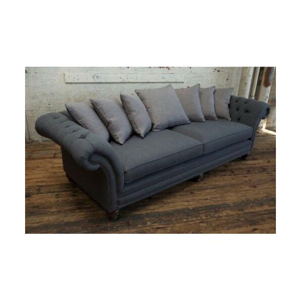 Jv MöBel Xxl Grande Divano 4 Posti Divano Chesterfield Nuovo-image