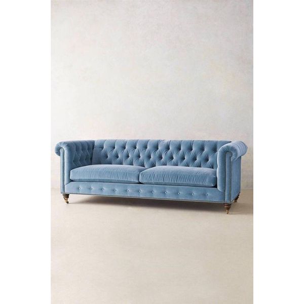 Divano Imbottito Di Design Chesterfield Set Di Divani In Pelle Divani Tessili #141-image
