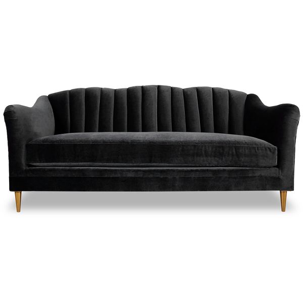 Design Divano Nero 3 Posti Chesterfield Tessuto Divano Divano Tappezzeria Divani Tessile-image