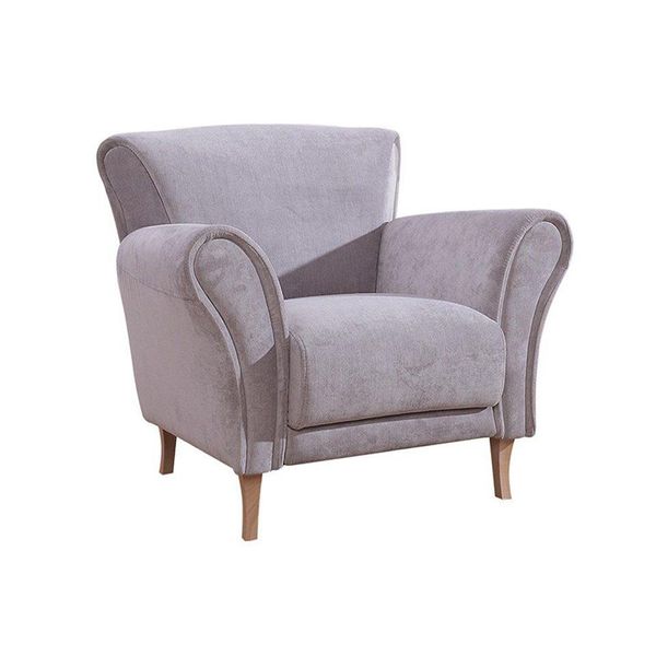 Poltrona Sedia Velluto Viola Relax Lounge Poltrona Morbido Soggiorno Tv Divano Divano-image