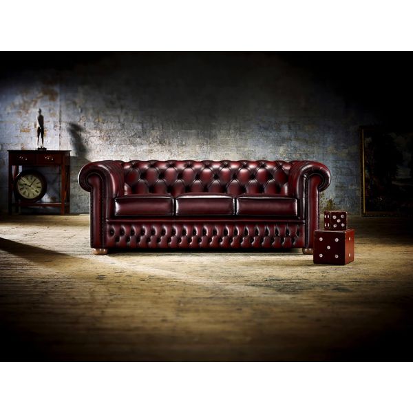 Xxl Divano 3 Posti Divano Chesterfield Imbottito Set Di Sedili In Pelle Rosso Tessile-image