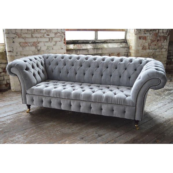Chesterfield 3 Posti Xxl Sedile Imbottito Divano Divano Set Grande Divano 2016-42--image