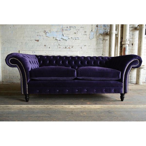 Jv Furniture Divano Chesterfield Velluto Divano Di Design Noble Design 3 Posti-image