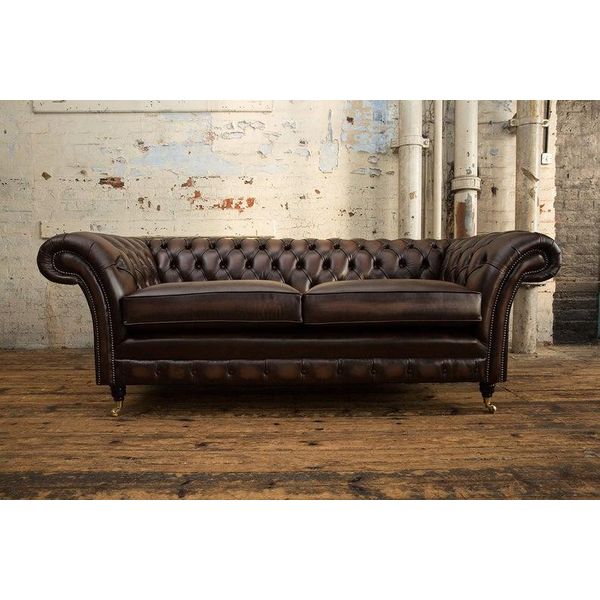 Jv MöBel Divano In Pelle Set Di Divani Divano Chesterfield Imbottitura Divani A 3 Posti-image