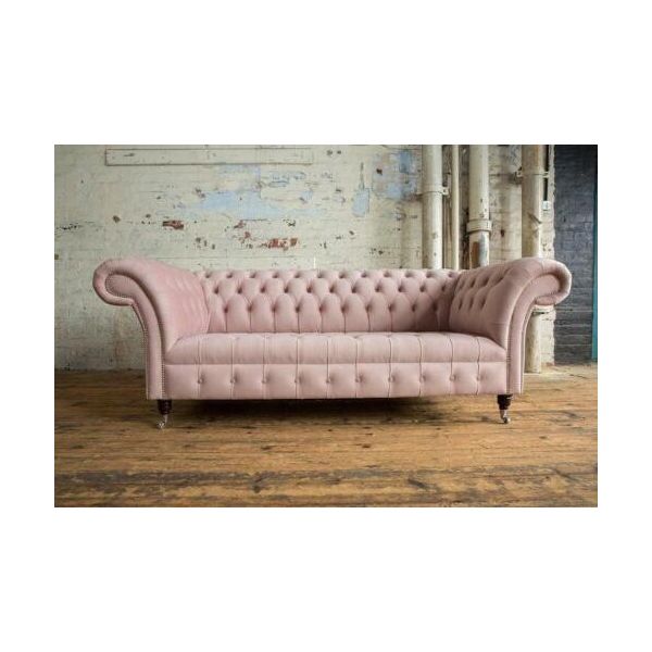 Jv MöBel Rosa Divano Designer Divano Imbottito Xxl 3 Posti Grandi Divani Divani Tessili-image