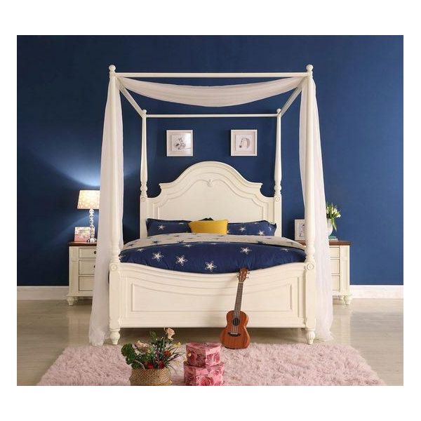 Letto A Baldacchino In Vero Legno 200 X 150 X 220 Cm Jvmoebel-image