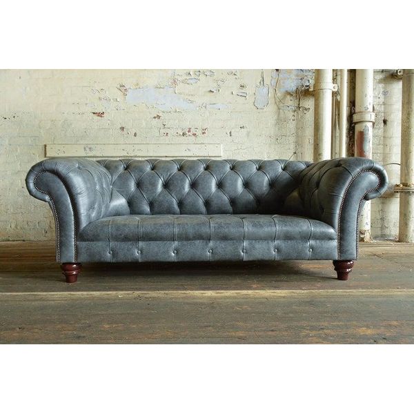 Jv Furniture Divano Chesterfield Divano Imbottito 3 Posti Divani Set Divani Nuovo Grigio-image