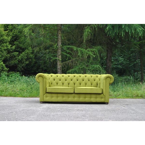 Divano Chesterfield 2 Posti Imbottitura Tessile Velluto Divano Seduta Soggiorno Nuovo-image