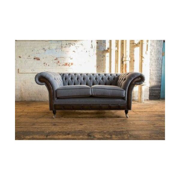 Jv MöBel Divani Divano 2 Posti Tessile Chesterfield Divani Nuovo-image