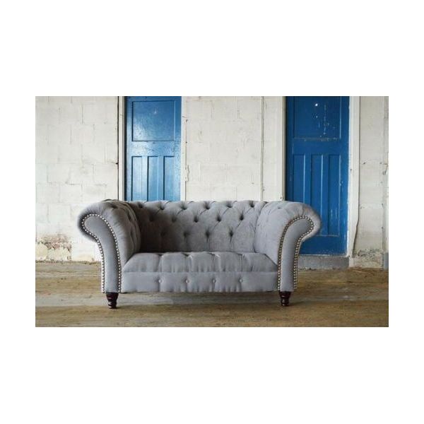 Divano Tessile Chesterfield Divano A 2 Posti Divani Imbottiti Divani Di Design Divani In Tessuto Di Lusso Nuovo-image