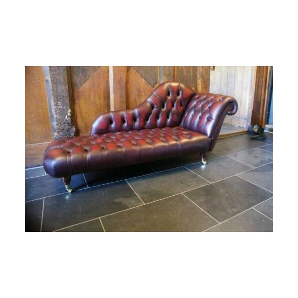 Lounge Club Chesterfield Divano Reclinabile 2 Posti Imbottito Chaise Longues In Pelle-image