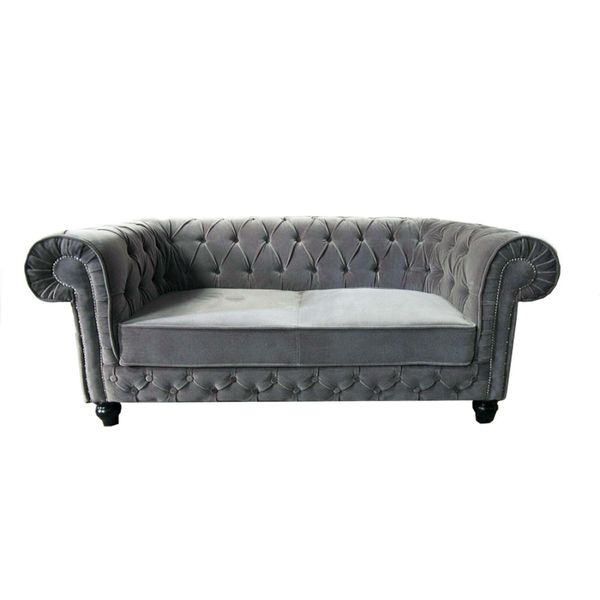 Divano Chesterfield Divano Tappezzeria Designer 3 Posti Set Divani Nuovo Chester 2-image
