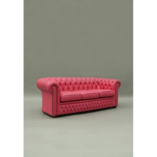 Chesterfield Design Lusso Divano Imbottito Divano Sedile Set Similcuoio Nuovo #223-image