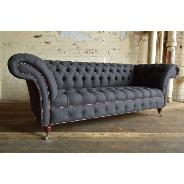 Chesterfield 3 Posti Xxl Sedile Imbottito Divano Divano Set Grande Divano 2016-39--image