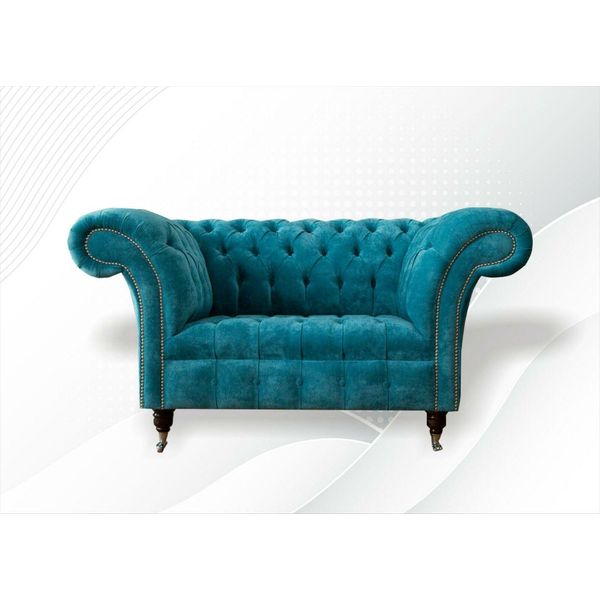 Poltrona Chesterfield Divano Tv Divano A 1 Posto Rivestimento In Tessuto Divani In Tessuto Turchese-image